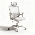Mesh ergonomic office chair with adjustable headrest and armrests white