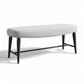 Fabric upholstered bench with black metal legs 110 x 40 x 45cm