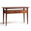Wooden console table with three drawers in walnut finish 120 x 60 x 75cm