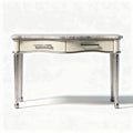 Marble top writing desk with two drawers and silver legs 100 x 50 x 75cm