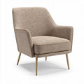 Fabric accent chair with gold legs in light beige color 75 x 75 x 85cm