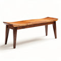 Solid wood coffee table with curved design 150 x 60 x 40cm walnut finish